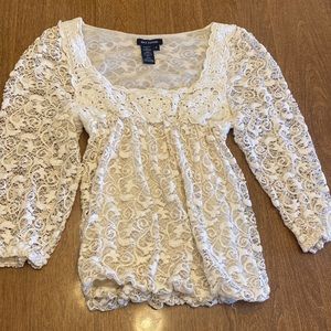 Lace off white shirt. Really pretty size small